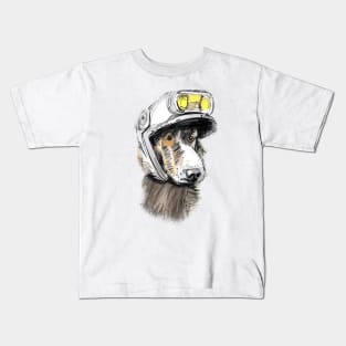 dog in a helmet Kids T-Shirt